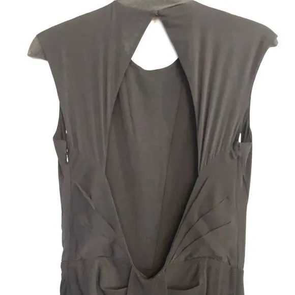 Rachel Zoe Amara Open Back High Slit Gown Dress Black 2 - Picture 7 of 10